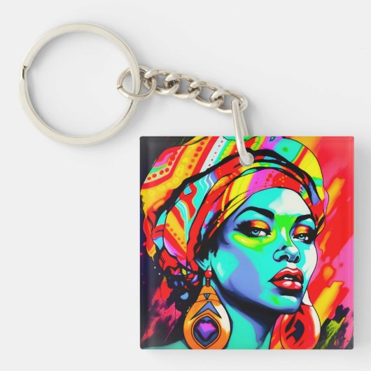 Pop Kunstportret Sleutelhanger (Voorkant)