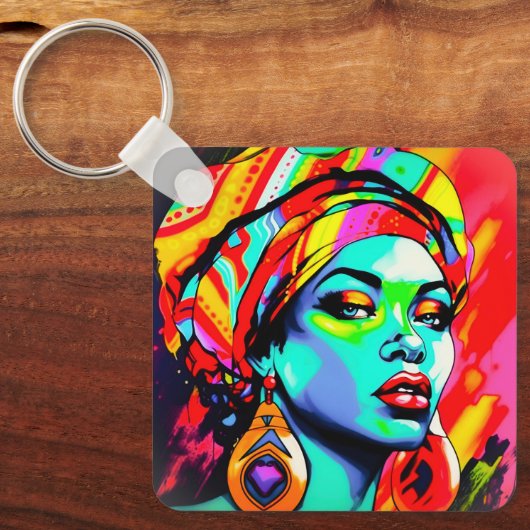 Pop Kunstportret Sleutelhanger (Voorkant)