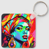 Pop Kunstportret Sleutelhanger (Achterkant)