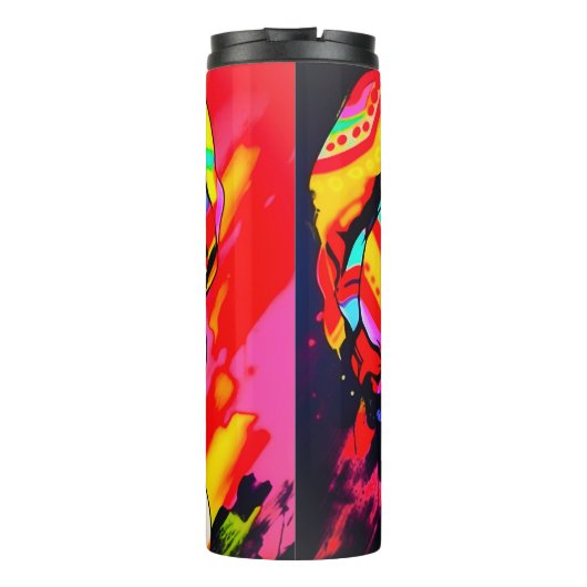 Pop Kunstportret Thermosbeker (Achterkant)
