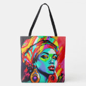 Pop Kunstportret Tote Bag (Voorkant)