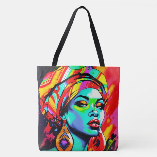 Pop Kunstportret Tote Bag (Voorkant)
