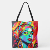 Pop Kunstportret Tote Bag (Achterkant)