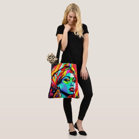Pop Kunstportret Tote Bag (Op model)
