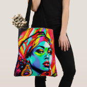 Pop Kunstportret Tote Bag (Dichtbij)