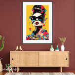Pop Kunstportret van Vrouw in heldere kleuren Poster<br><div class="desc">Whimsy Wall Art Co. introduceert: Het "Pop Femme" Collectie Stap in een wereld waar klassiek portret ontmoet hedendaagse pop kunst in ons levendige "Pop Femme" Collectie. Deze samengestelde serie viert de veelzijdige essentie van het vrouwzijn door een uitbarsting van kleuren, gewaagde patronen en iconische beelden. Elke afdruk in het "Pop...</div>