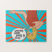 Pop kunstretro vrouw in gezichtsmasker legpuzzel (Horizontaal)