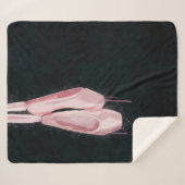 Pop Kunstroze balletschoenen Sherpa Deken (Voorkant (horizontaal))