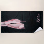 Pop Kunstroze balletschoenen Strandlaken (Voorkant)