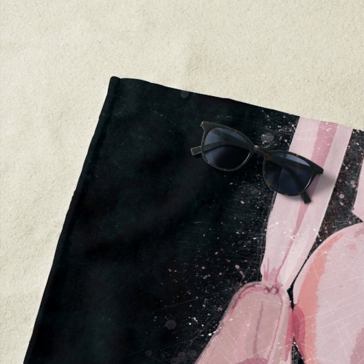 Pop Kunstroze balletschoenen Strandlaken (In situ)