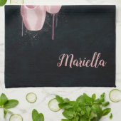 Pop Kunstroze balletschoenen Theedoek (Gevouwen)