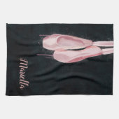 Pop Kunstroze balletschoenen Theedoek (Horizontaal)