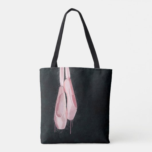 Pop Kunstroze balletschoenen Tote Bag (Achterkant)