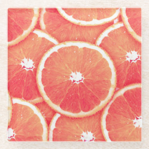 Pop Kunstroze grapefruitjes Glazen Onderzetter