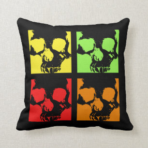 Pop kunstschedels punk retro Halloween Kussen