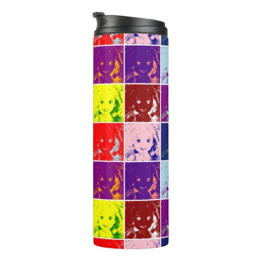 pop kunstschildluis inkt portret thermosbeker (Geroteerd rechts)