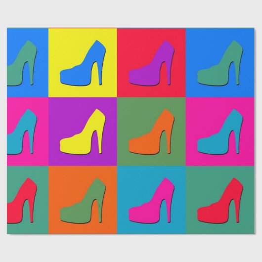 Pop kunstschoenen cadeaupapier (Vlak)