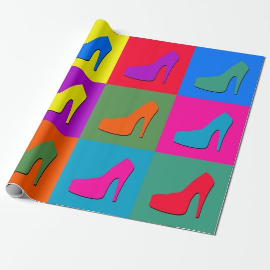 Pop kunstschoenen cadeaupapier (Uitgerold)