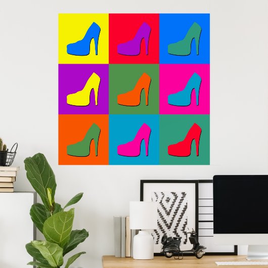 Pop kunstschoenen poster (Thuiskantoor)