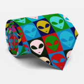 Pop Kunststijl Ruimte Alien-hoofden Stropdas (Opgerold)