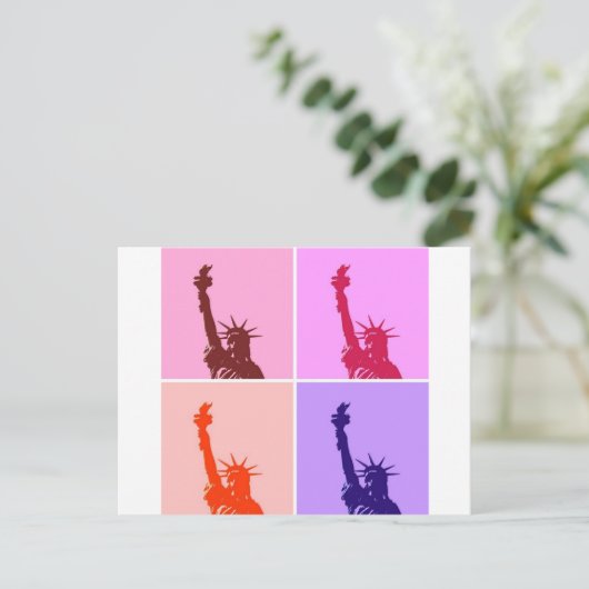 Pop Kunststijl Vrijheidsbeeld Briefkaart (Staand voorkant)