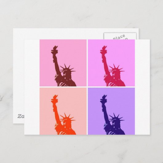 Pop Kunststijl Vrijheidsbeeld Briefkaart (Voorkant / Achterkant)