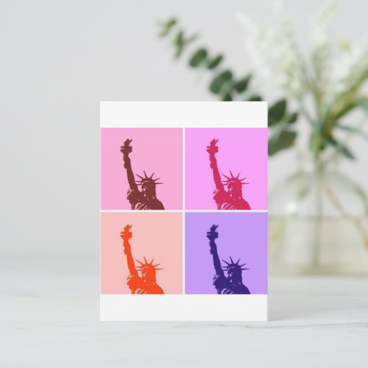 Pop Kunststijl Vrijheidsbeeld Briefkaart (Staand voorkant)