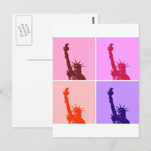 Pop Kunststijl Vrijheidsbeeld Briefkaart (Voorkant / Achterkant)