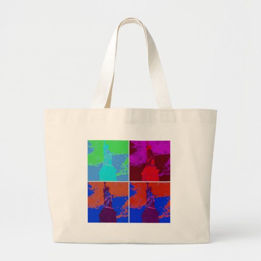 Pop Kunststijl Vrijheidsbeeld Grote Tote Bag (Voorkant)