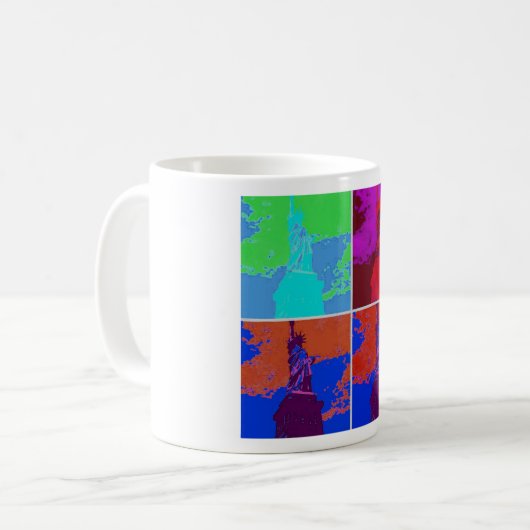 Pop Kunststijl Vrijheidsbeeld Koffiemok (Voorkant links)