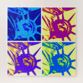 Pop Kunststijl Vrijheidsbeeld Legpuzzel (Horizontaal)