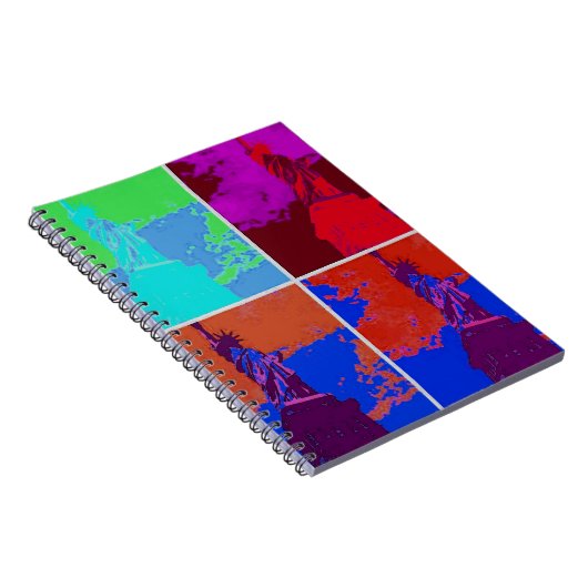 Pop Kunststijl Vrijheidsbeeld Notitieboek (Rechterzijde)