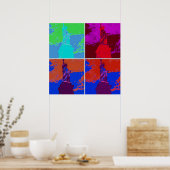 Pop Kunststijl Vrijheidsbeeld Poster (Keuken)
