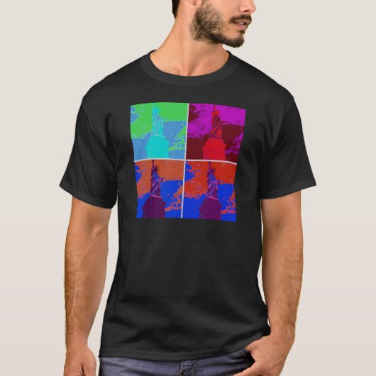 Pop Kunststijl Vrijheidsbeeld T-shirt (Voorkant)