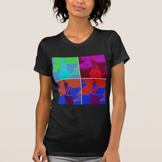 Pop Kunststijl Vrijheidsbeeld T-shirt (Voorkant)