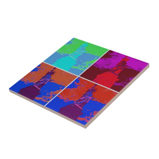 Pop Kunststijl Vrijheidsbeeld Tegeltje (Zijkant)