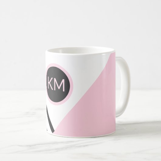 Pop Kunststrips en kleurenblok met uw monogram Koffiemok (Voorkant rechts)