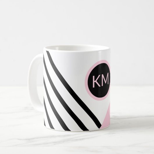 Pop Kunststrips en kleurenblok met uw monogram Koffiemok (Voorkant links)