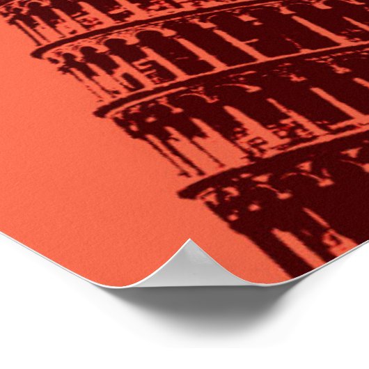 Pop Kunsttower van Pisa Italië reisposter Poster (Hoek)