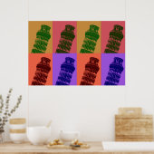 Pop Kunsttower van Pisa Italië reisposter Poster (Keuken)