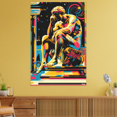 Pop kunstvisie van de denker canvas afdruk (Insitu (Woonkamer))