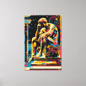 Pop kunstvisie van de denker canvas afdruk (Voorkant)