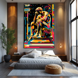 Pop kunstvisie van de denker canvas afdruk