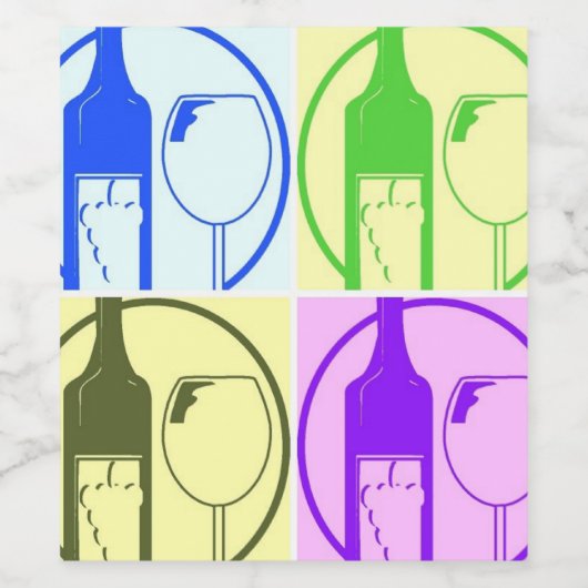 Pop Kunstwijnflessen en -blokken Wijn Etiket (Enkel label)