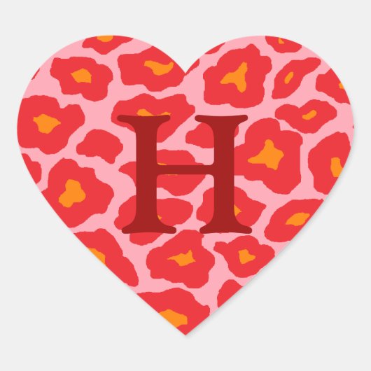  Pop Leopard Heart Hart Sticker (Voorkant)