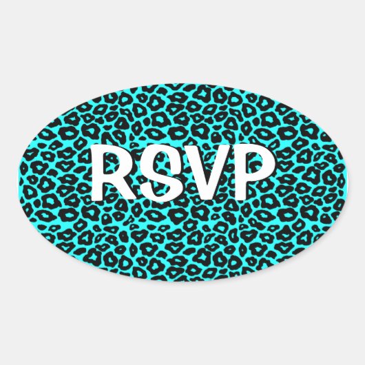 Pop Leopard Ovale Sticker (Voorkant)