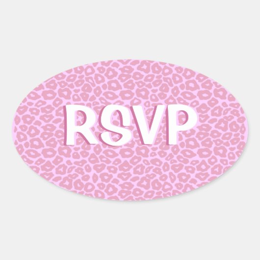 Pop Leopard Ovale Sticker (Voorkant)