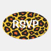  Pop Leopard Ovale Sticker (Voorkant)