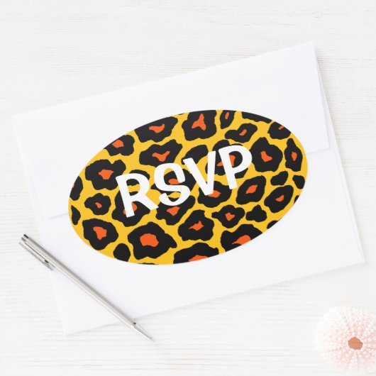  Pop Leopard Ovale Sticker (Envelop)