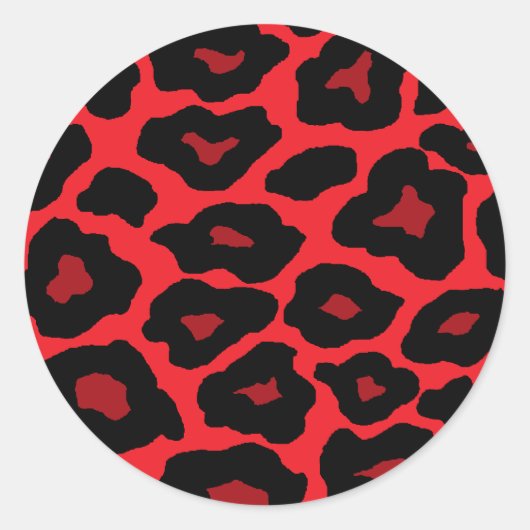 Pop Leopard Ronde Sticker (Voorkant)